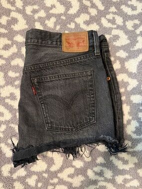 Levi's Black Distressed Cutoff Jean Shorts